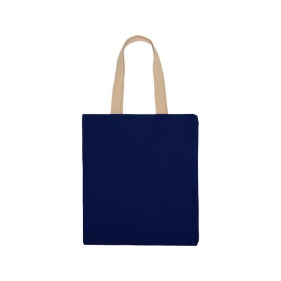 Сумка для шопинга Steady из хлопка с парусиновыми ручками, 260 г/м2, темно-синий-3