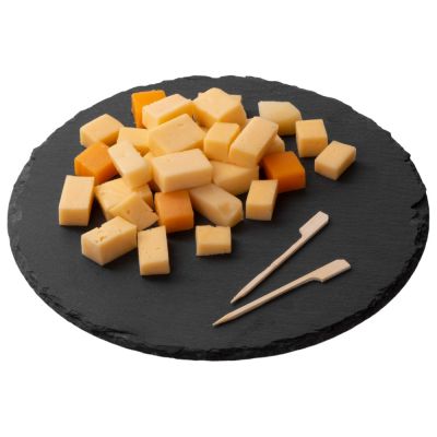 Круглая доска Moon для закусок, сланцевая 25 см-0