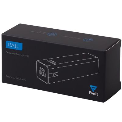 Внешний аккумулятор Rail, 5000 mAh, черный-8