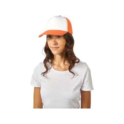 Бейсболка с сеткой Newport, оранжевый/белый-2