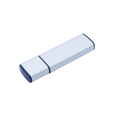 USB-флешка металлическая на 32ГБ с колпачком, серебро-0