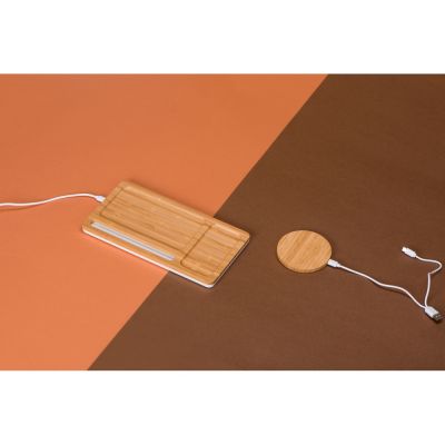 Беспроводное зарядное устройство из бамбука Cap, натуральный-8