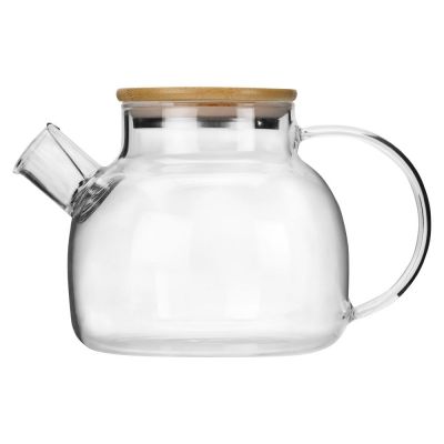 Стеклянный заварочный чайник Sencha с бамбуковой крышкой-2