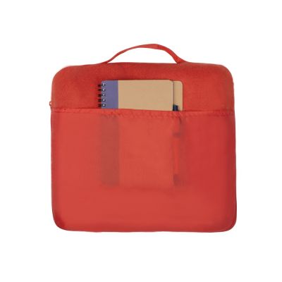 Плед для путешествий Flight в чехле с ручкой и карманом, красный-4