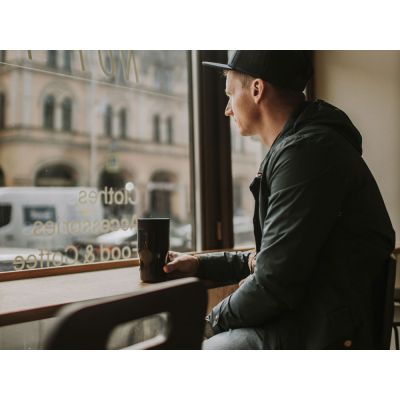 Термос питьевой, вакуумный, бытовой, тм bobber. Объем 0,35 литра. Артикул Tumbler-350 Black Coffee-6