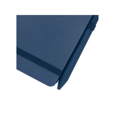 Блокнот Thalaasa формата А6 в твердой обложке из океанического пластика с шариковой ручкой - Синий-4