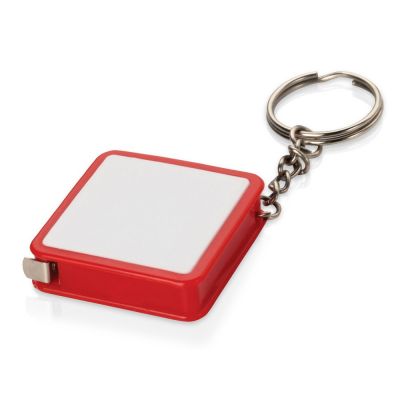 Брелок-рулетка, 1 м., белый/красный-0