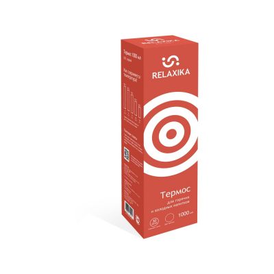 Термос Relaxika 101 (1 литр), красный (без лого)-10