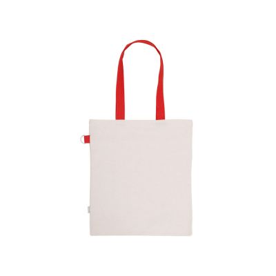 Сумка для покупокTopiс из переработанных материалов с наружным цветным карманом, красный-4