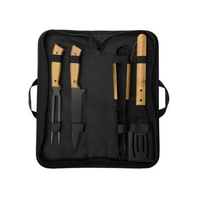 BBQ набор из акации, черный-1