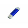 USB-флешка на 64 ГБ.c дополнительным разъемом Micro USB, синий