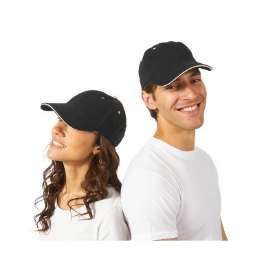 Бейсболка New Castle 6-ти панельная, черный/натуральный-0