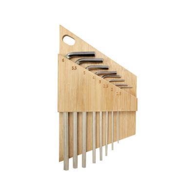 Набор инструментов Allen с шестигранным ключом из бамбука - Натуральный-1