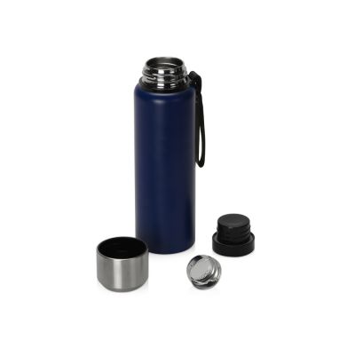 Вакуумный термос Story c покрытием powder, темно-синий-1