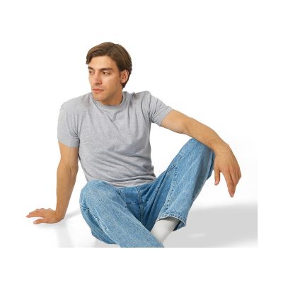 Футболка HD Fit короткий рукав с эластаном, мужская, серый меланж-1