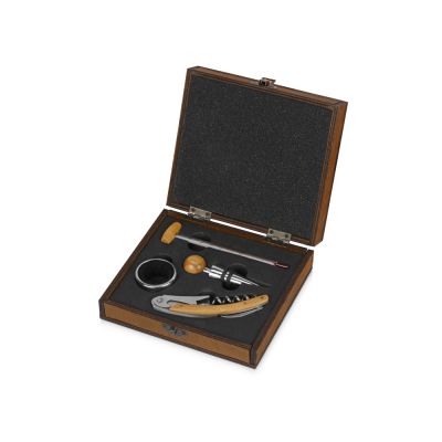 Набор аксессуаров для вина Бомонт, коричневый замочек-0