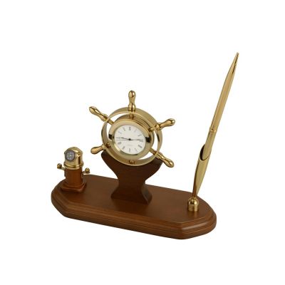 Настольный прибор У руля, коричневый/золотистый-0