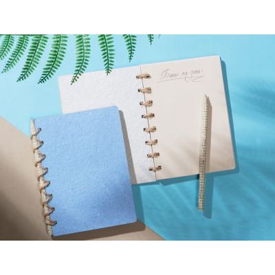 Живой блокнот с семенами цветов, А6, синий-8