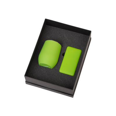 Подарочный набор с термокружкой и повербанком С1, 5000 mAh, зеленое яблоко-1