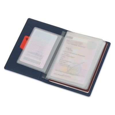 Классическая обложка для автодокументов Favor, темно-синяя-2