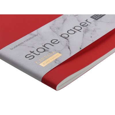 Тетрадь с каменной бумагой А5 Carrara 40 л., линейка, красный-4