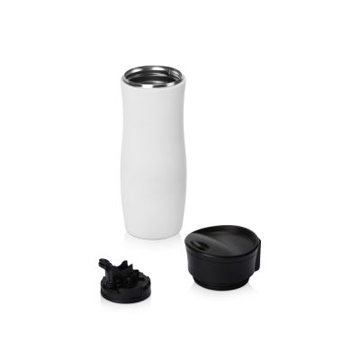 Вакуумная термокружка с кнопкой Streamline, Waterline, soft-touch, тубус, белый-2