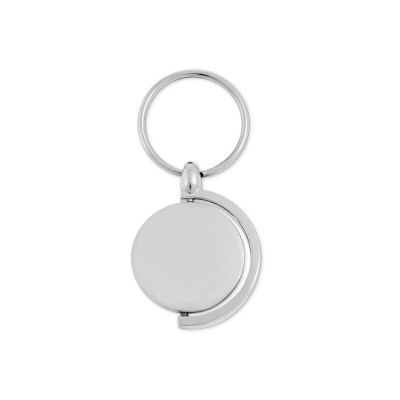 Брелок с глобусом, вращающимся внутри кольца, серебристый-3