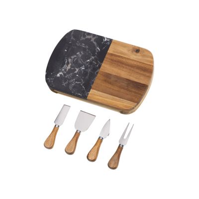 Набор для сыра в подарочной коробке из акации и мрамора Date-2