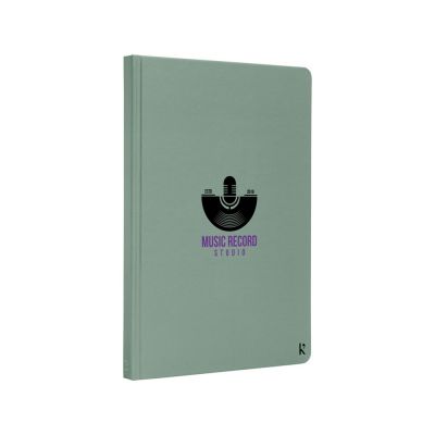 Блокнот в твердом переплете Karst формата A5, зеленый яркий-4