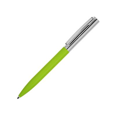 Ручка металлическая soft-touch шариковая Tally с зеркальным слоем, серебристый/зеленый-0