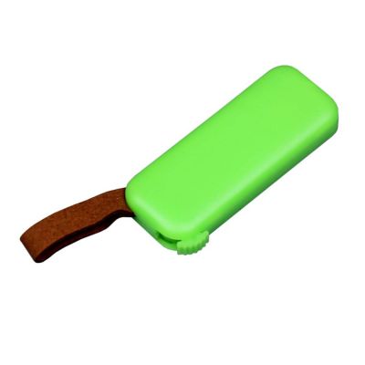 USB-флешка промо на 64 Гб прямоугольной формы, выдвижной механизм, зеленый-1