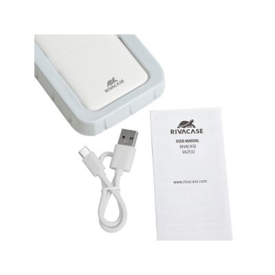 RIVACASE VA2532 (10000 мАч) QC/PD 20W внешний аккумулятор с дисплеем, белый 12/48-18