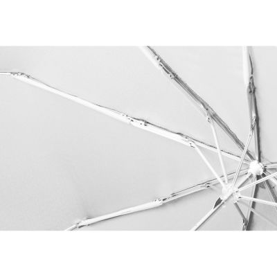 Зонт складной Tempe, механический, 3 сложения, с чехлом, белый-6