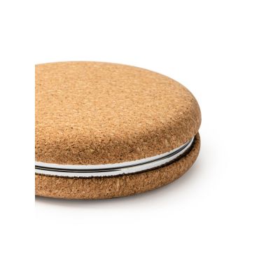 Складное зеркальце BELLE из натуральной пробки и хромированного металла-1