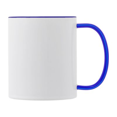 Керамическая кружка со стеклянной ручкой для сублимации Charm, синий-1