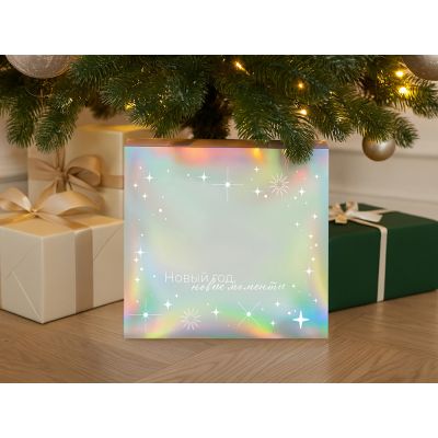 Подарочная коробка с голографическим шубером Aurora, L, вн. размер 260х260х100 мм.-3