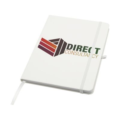 Teak блокнот А5 из переработан. материала в твердой обложке с линован. страницами - Белый-5