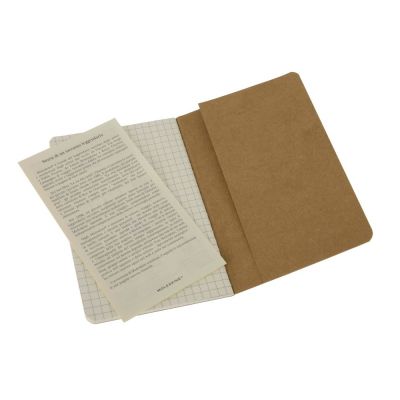 Записная книжка Moleskine Cahier (в клетку, 3 шт.), Pocket (9х14см), бежевый-2