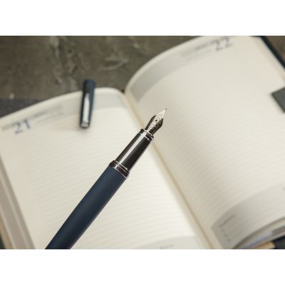 Ручка металлическая перьевая Sienna софт-тач, синий-5