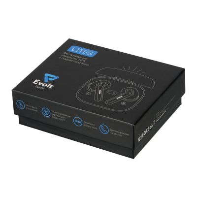 Беспроводные наушники с шумоподавлением c подсветкой лого Lites, черные-6