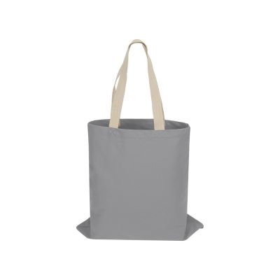 Сумка для шопинга Steady из хлопка с парусиновыми ручками, 260 г/м2, серый-2