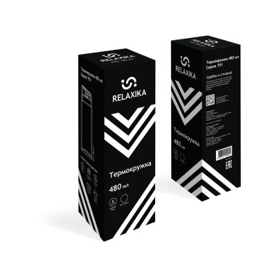 Термокружка Relaxika 701 (0,48 литра), черная (без лого)-18