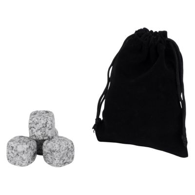 Камни для виски Gentleman в бархатном мешочке, 4 шт, серый-0