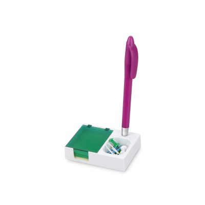 Подставка под ручку и скрепки Потакет, белый/зеленый-1