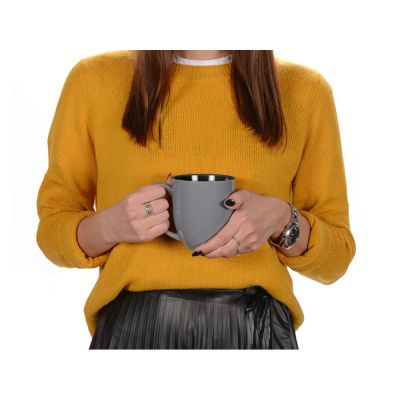 Кружка керамическая Gracy 450мл, серый/черный-1