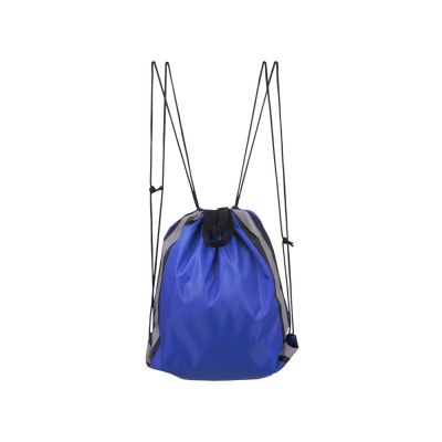 Рюкзак-мешок Savy со светоотражающими полосами по бокам, синий-2