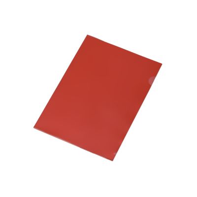 Папка-уголок прозрачный формата А4  0,18 мм, красный глянцевый-0