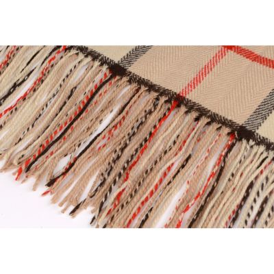 Плед акриловый в клетку Tartan, бежевый-1