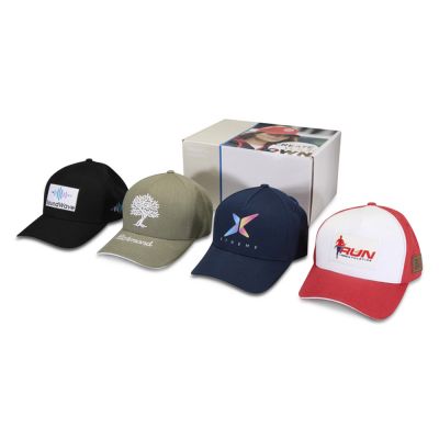 Коробка с образцами бейсболок из переработанных материалов - Белый-0
