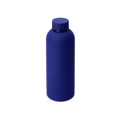 Вакуумная термобутылка Cask Waterline, soft touch, 500 мл, синий-0